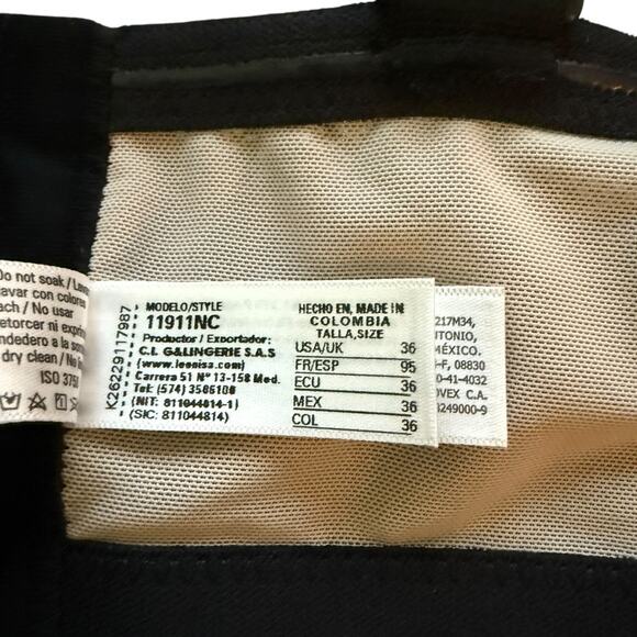 Leonisa Black Lace Molded Cup Bustier Bra Size 36C NWOT - Picture 4 of 4